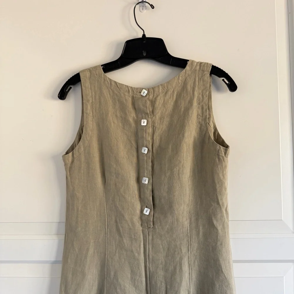 Cut Loose linen button back sleeveless midi dress 41527 - Picture 4 of 9